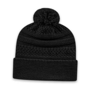 Cable Knit Pom Pom Cuffed Beanie - Image 5