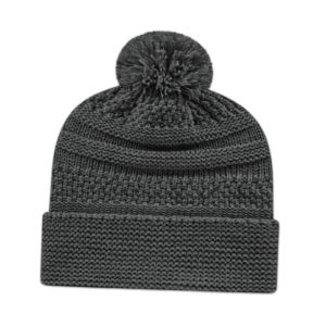 Cable Knit Pom Pom Cuffed Beanie - Image 6